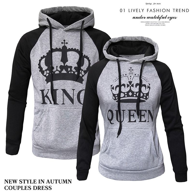 Men's Clothing autumn and winter new hooded pullover color matching couple sweatshirt_autovado.com