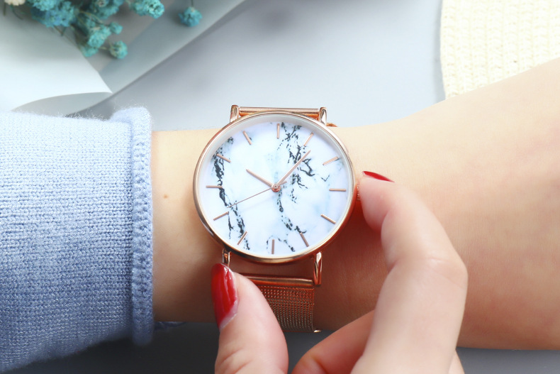 fashion marbling men's watch men's watch with mesh quartz watch men's watch_autovado.com