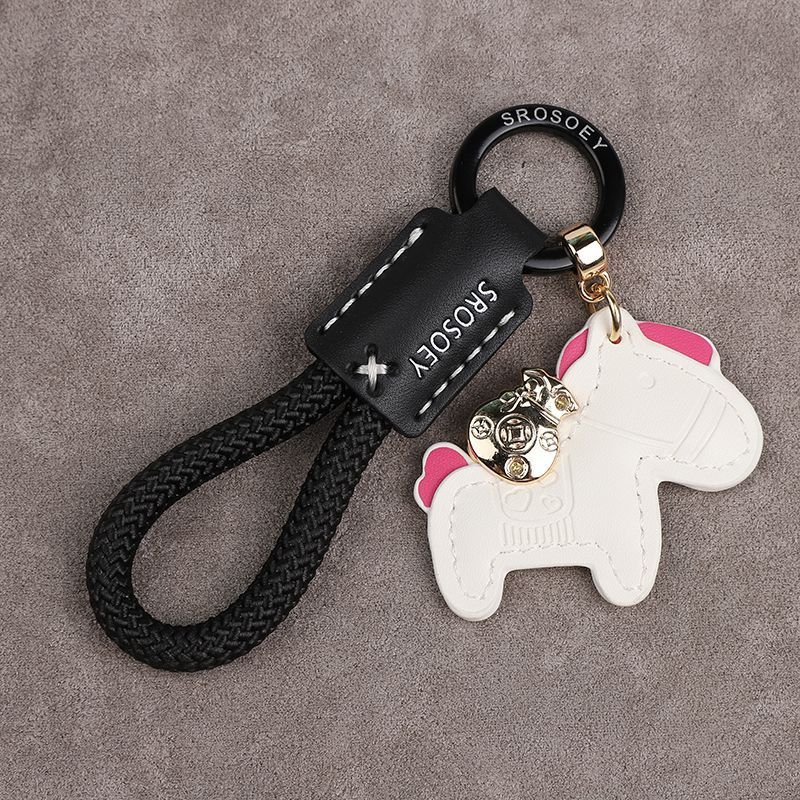 Immediately Get Rich Handmade Genuine Leather Keychain Lanyard Cowhide Key Pendant Leather Rope Xiaohongshu Car Men And Women Pendant_autovado.com