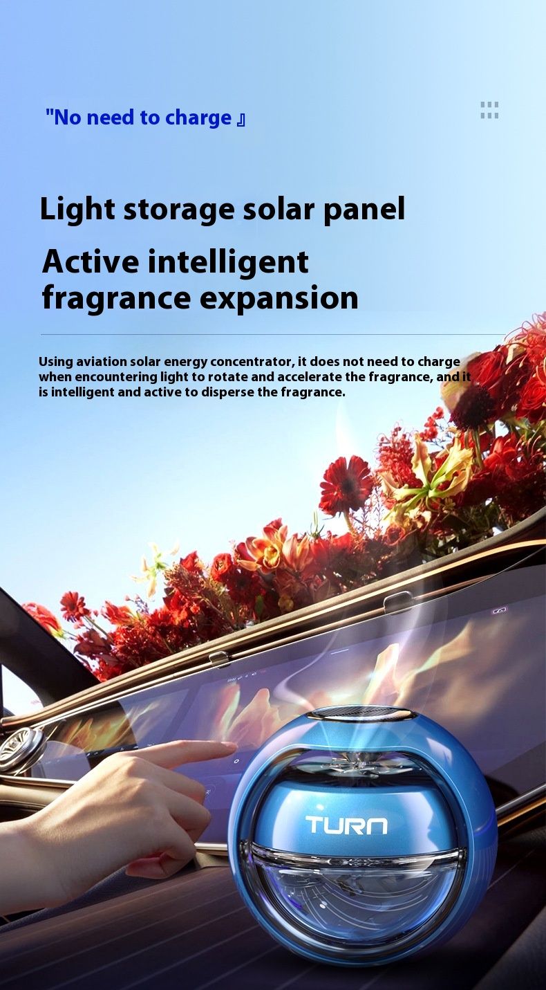 2024 New Smart Solar Car Perfume Aromatherapy Accessories Car Fragrance Interior Decoration Fragrant Fan Car Essential Oil_autovado.com