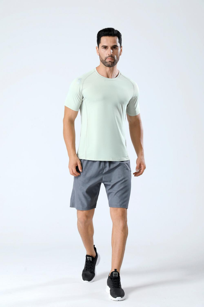 Men's Clothing Quick-Drying Short-Sleeved Ice Silk Breathable Sports Running Fitness Clothes Ice Sense T-Shirt Training Track And Field Suit_autovado.com