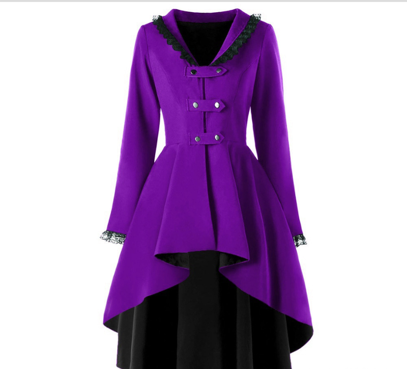Women's Clothing Autumn new retro mid length windbreaker for women Gothic style jacket large size women's clothing_autovado.com