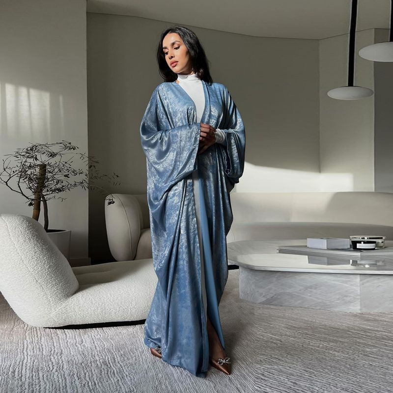 Women's Clothing Arab Dubai modern Muslim fashion gold stamped robe abaya outerwear cardigan robe_autovado.com