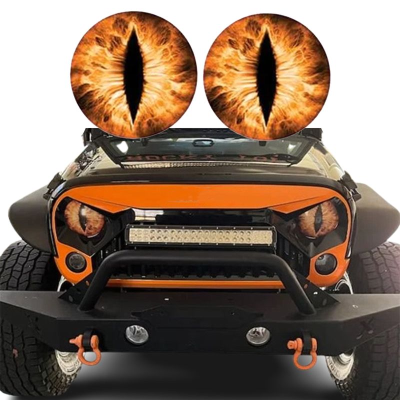 popular Beast Eyes Headlight Decals Pair off road vehicle light stickers_autovado.com