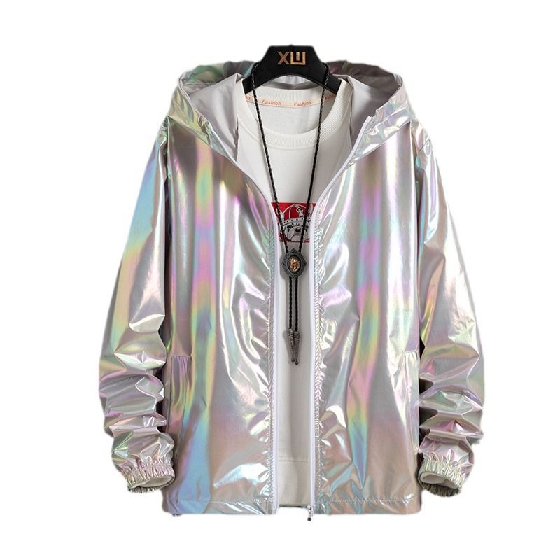 Men's Clothing for men and women in summer ins reflective shiny surface handsome couple 2024 new colorful sun protection clothing_autovado.com