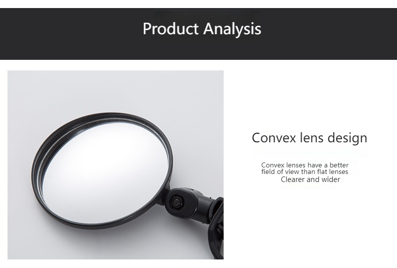 Universal Bike Rearview Mirror - Wide-Angle Convex Glass Mirror For E-Bikes & Mountain Bikes (Round/Oval, 1-Pack/2-Pack)_autovado.com