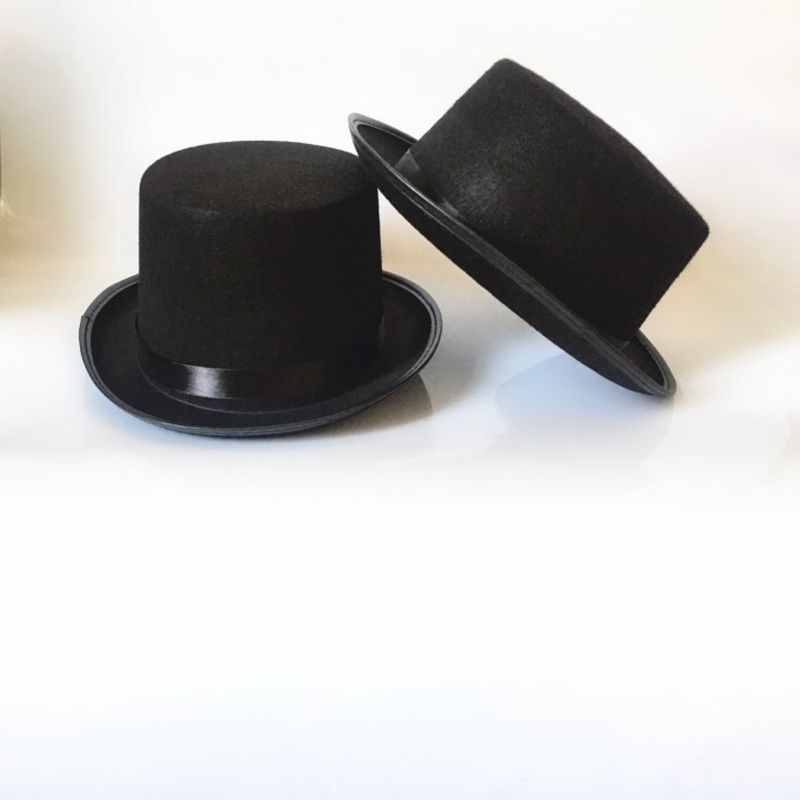Hot Sale Collapsible Deluxe Black Top Kids Adult Magician Jazz Stage Performances Fashion Party Costume Gentleman Hat_autovado.com
