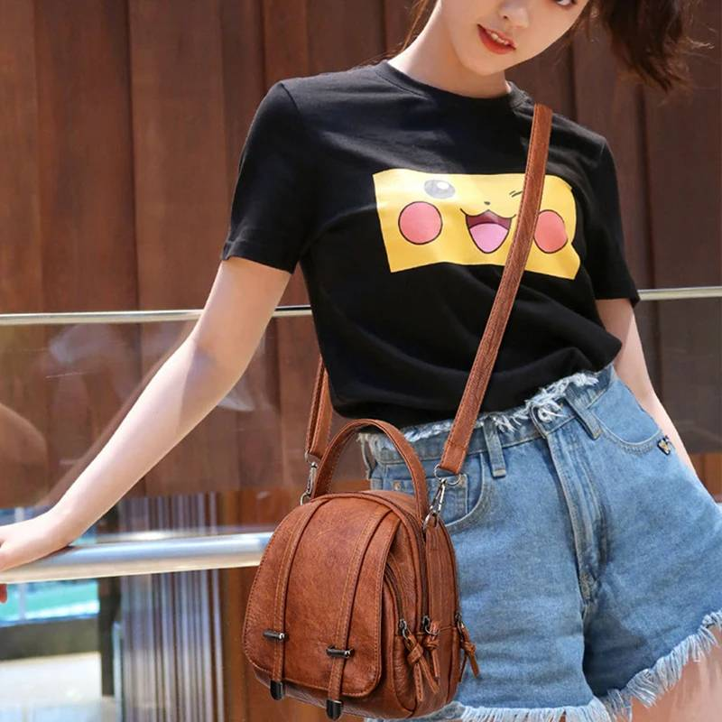 Multi-Functional Soft PU Leather Small Shoulder Bag For Women Vintage Fashion Crossbody Bag Female Purse Cell Phone Handbag_autovado.com