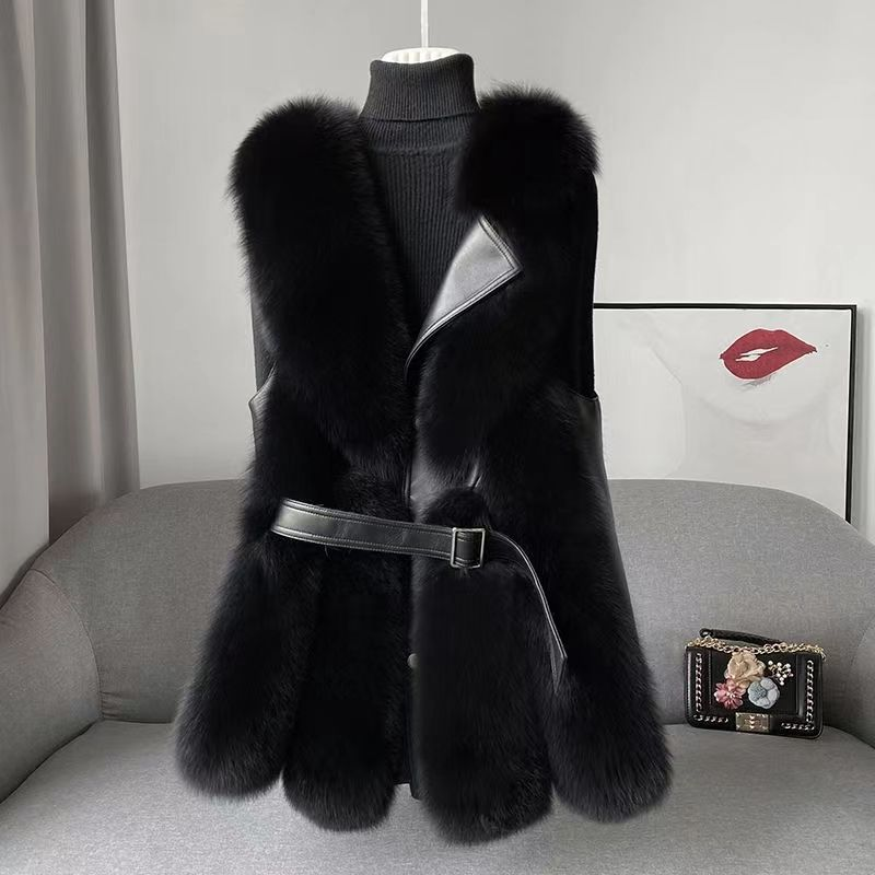 Women's imitation fox fur vest fashion coat_autovado.com