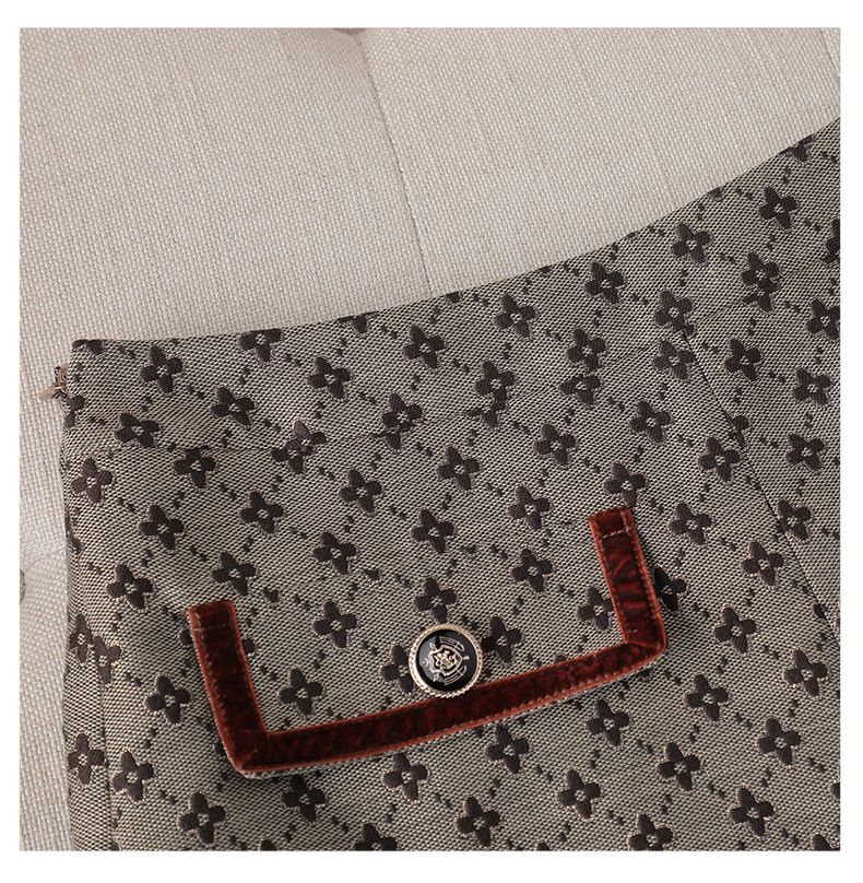 Women's Clothing Socialite elegant style suit two-piece spring and autumn printed suit _autovado.com