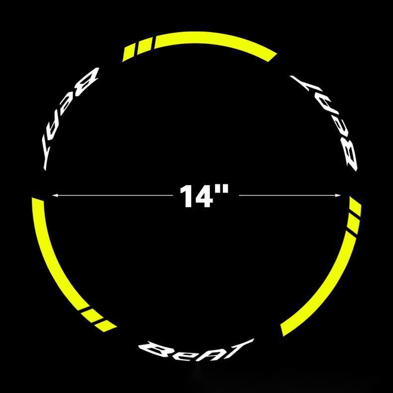 Suitable For Honda VARIO Motorcycle 14inch Wheel Rim Reflective Waterproof Personalized Creative Colorful Tire Warning_autovado.com
