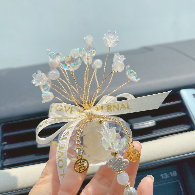 Lily Of The Valley Starry Sky Ornament Goddess Style Lucky Flower Dashboard Decoration Car Accessories_autovado.com