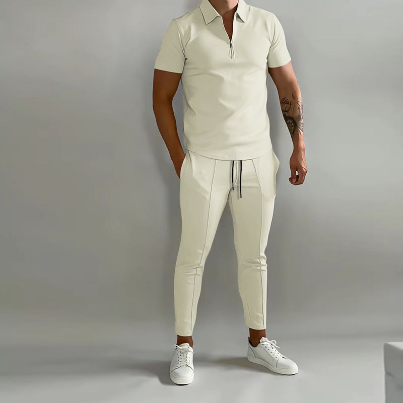 Men's Basic Solid Color Casual Sports Suit_autovado.com