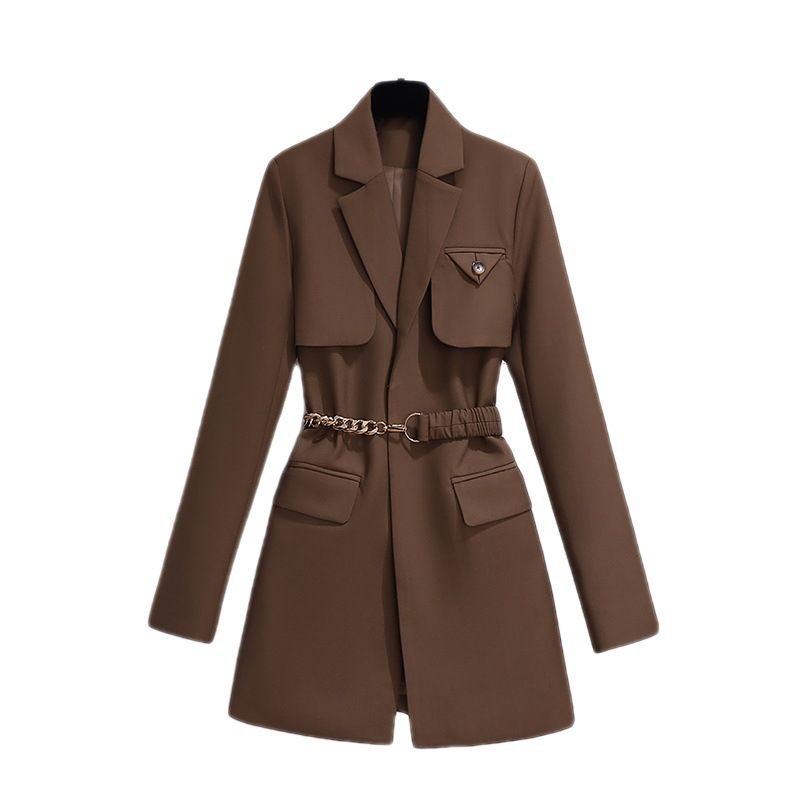 Spring And Autumn Windbreaker Women's New Top Korean Style Chic Coffee Colored Small Suit Jacket For Women Spring And Autumn High-end Suit For Women_autovado.com