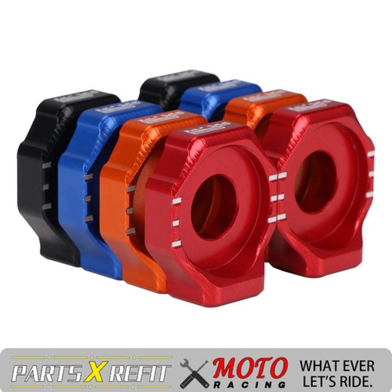 Universal Motorcycle Chain Adjuster - Heavy-Duty Rear Wheel Alignment Tool For Dirt Bikes & Off-Road Motorcycles (Red/Blue/Black)_autovado.com