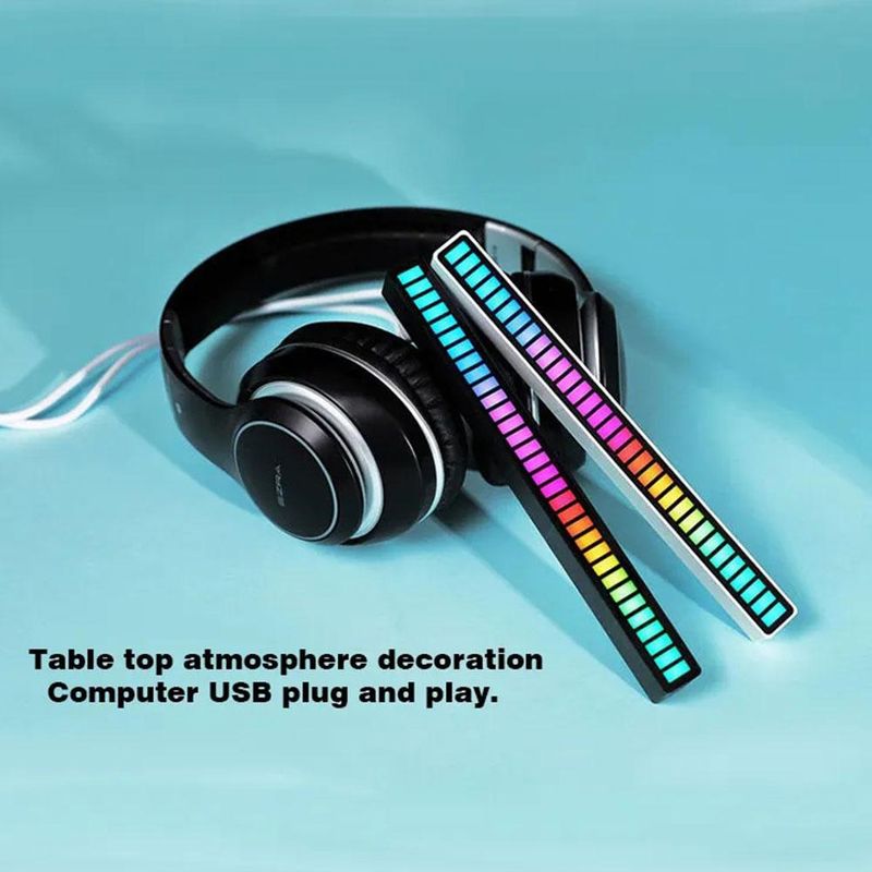 Pick Up Car Atmosphere Light, LED Voice Controlled With APP, Bluetooth RGB Color Computer Desktop Rhythm Sensing Light_autovado.com