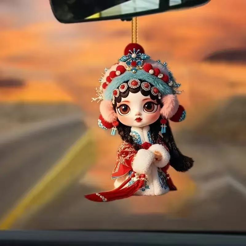 Hua Dan Chinese Style Peking Acrylic Opera Character Hanging Decoration Drama Keychain National Trend Bag Pendant_autovado.com