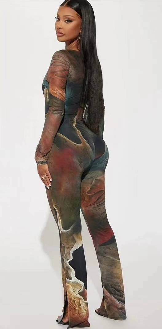 New four-season wearable sexy long-style mesh jumpsuit_autovado.com