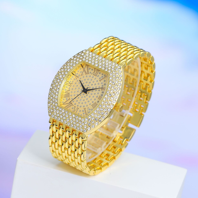 New Style Fashion Steel Band Diamond Wine Bucket Women's Sky Star Roman Quartz Wrist Watch_autovado.com