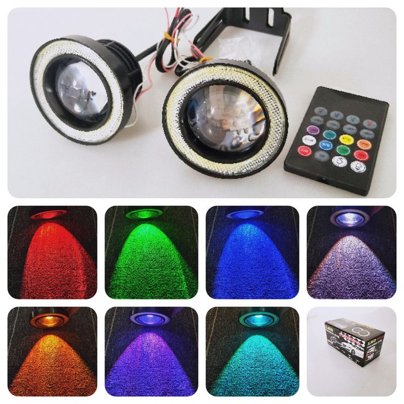 hot selling LED angel fog light RGB remote control front fog light 3.0/3.5 inch cob demon angel eye_autovado.com