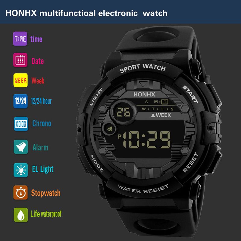 Fashion Trend Atmospheric Digital Disc Glow-in-the-dark Watch Student Multifunctional Outdoor Sports Electronic Watch_autovado.com