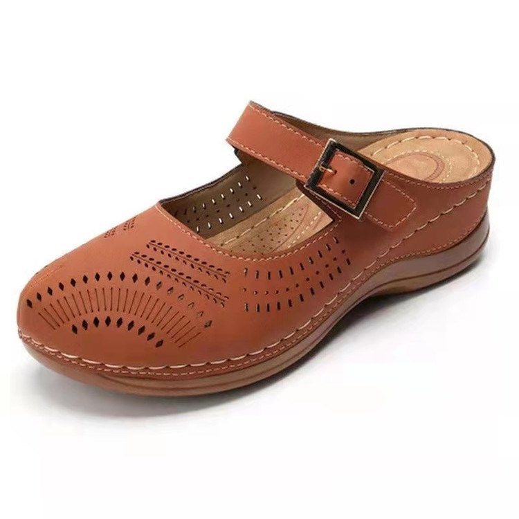 Women's stylish retro frosted women's slim breathable sandals_autovado.com