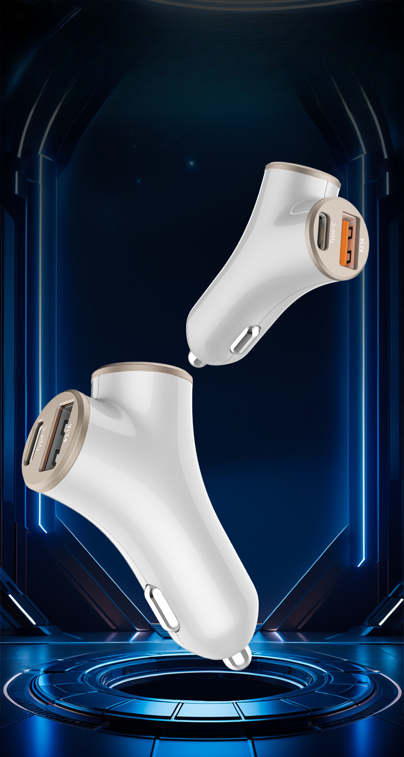 New Y-shaped Four Port 78W Super Fast Charging Car Phone Charger_autovado.com