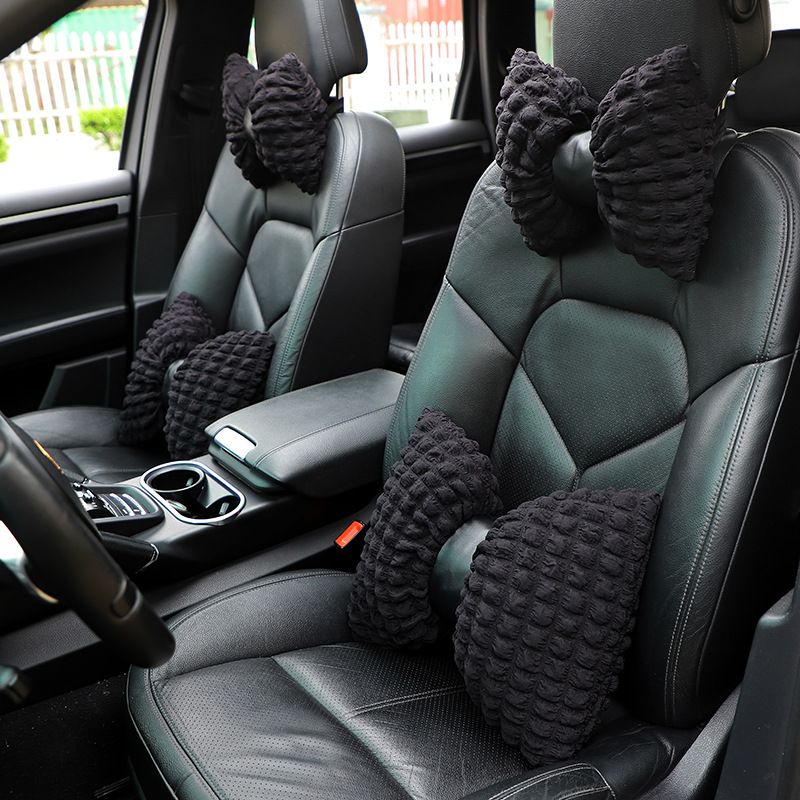 Car Headrest Neck Pillow Puff Car Seat Breathable Comfortable Headrest Internet Popular Car Interior Supplies Women_autovado.com
