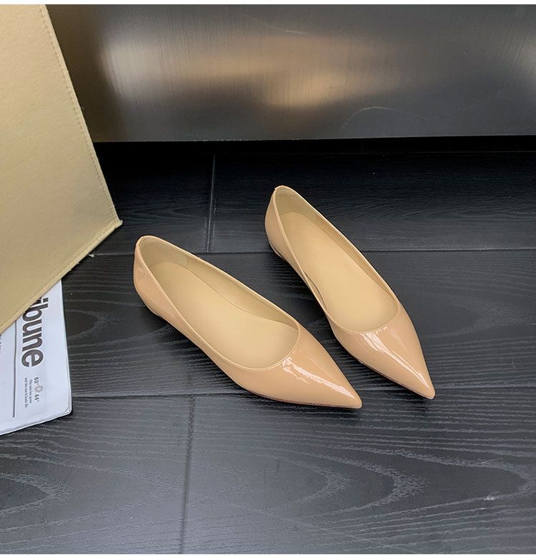 Women's shinguchi party commuter big size premium red bottom nude pointed flats_autovado.com