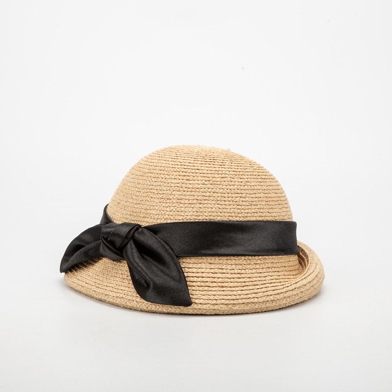 Hot Sale Women Raffia Straw Hats Ribbon Bow Blower Ladies Summer Fedora Outdoor Sun wedding Party Hat_autovado.com