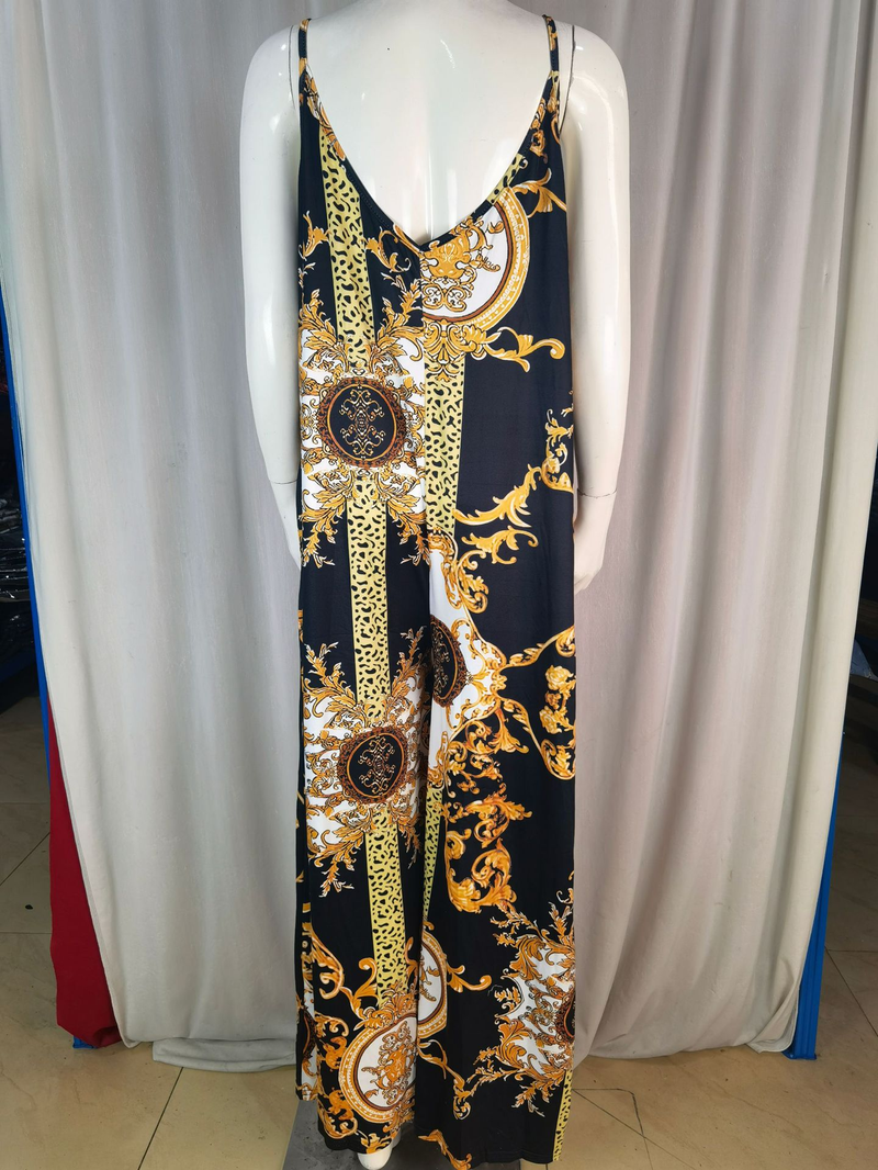 Women's Clothing new casual printed backless sexy jumpsuit_autovado.com