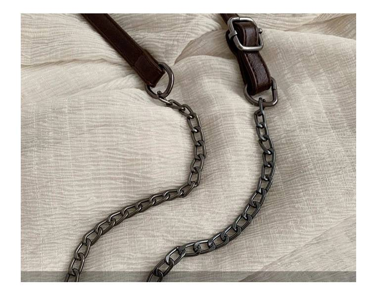 Vintage Trend Women's Crossbody Bag Chain Hasp Zipper PU Leather Square Shoulder Bags Chic Lady Versatile Pack_autovado.com