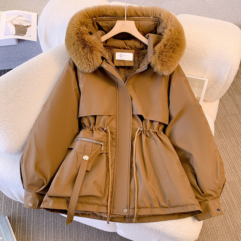 Women's Winter Jacket Fashionable and Versatile Plus Velvet Thick Fur All-in-One Jacket_autovado.com