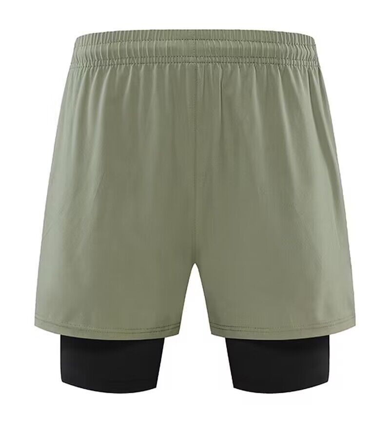 Men's Clothing Two-Piece Sports Shorts Training Pants Fitness Running Marathon Shorts Foot Blue Shorts_autovado.com