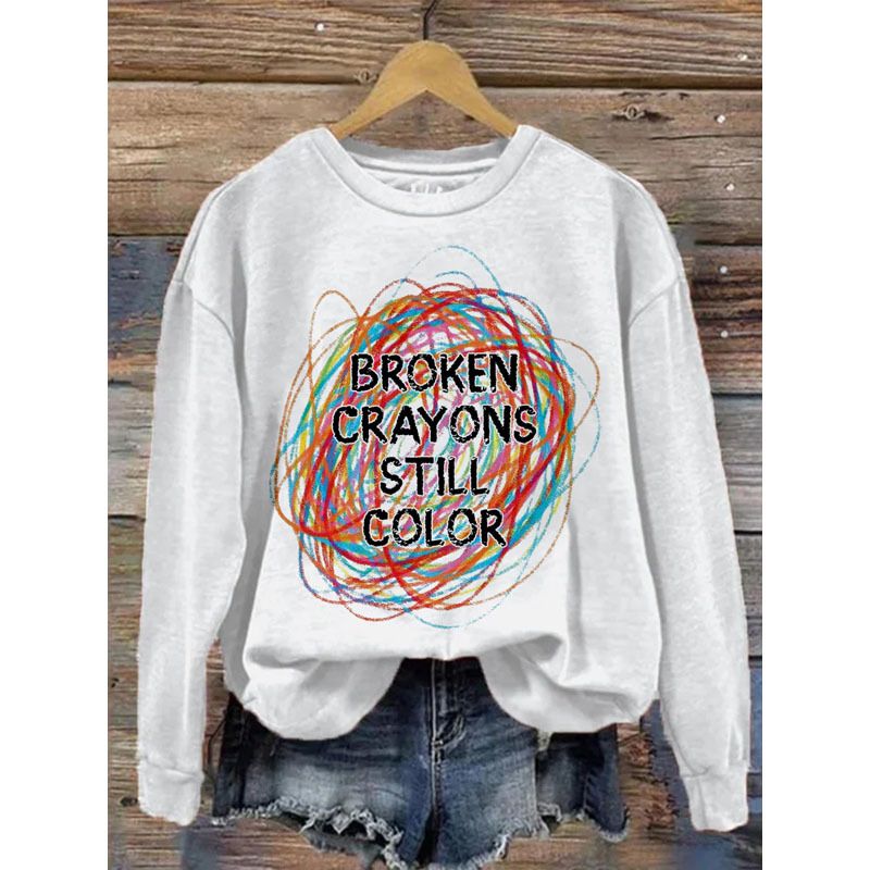 Women's Clothing round neck printed sweatshirts spring and autumn hot selling casual all match long sleeved men's and women's tops_autovado.com