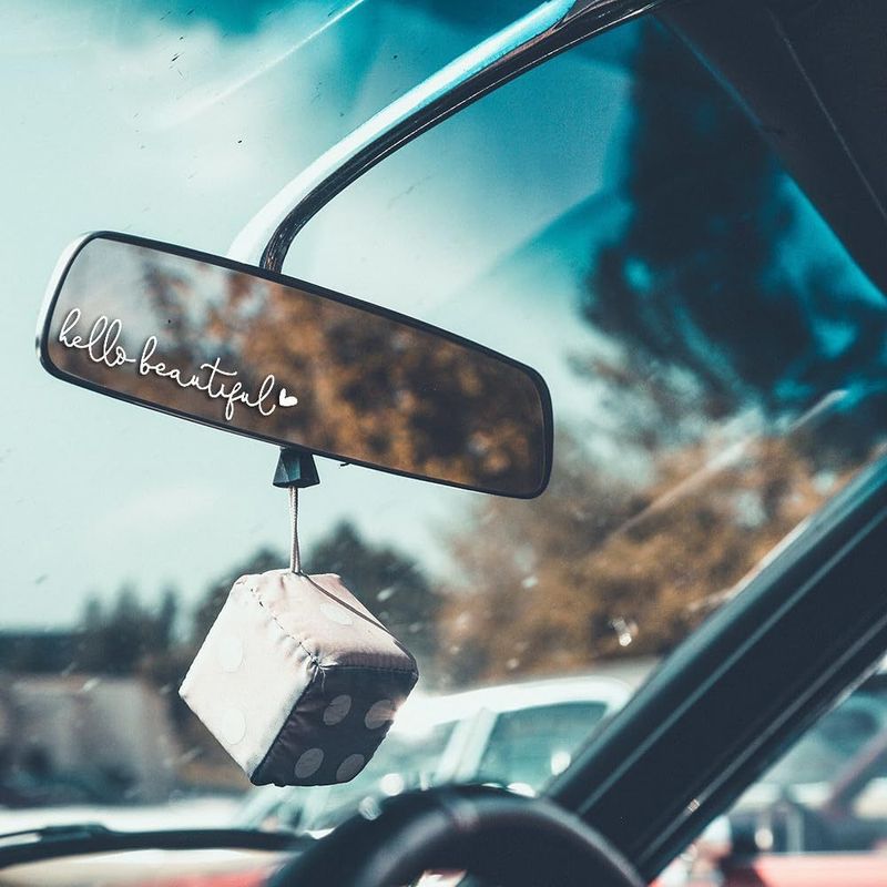 Hello Beautiful car rearview mirror sticker rearview mirror female decoration decal_autovado.com