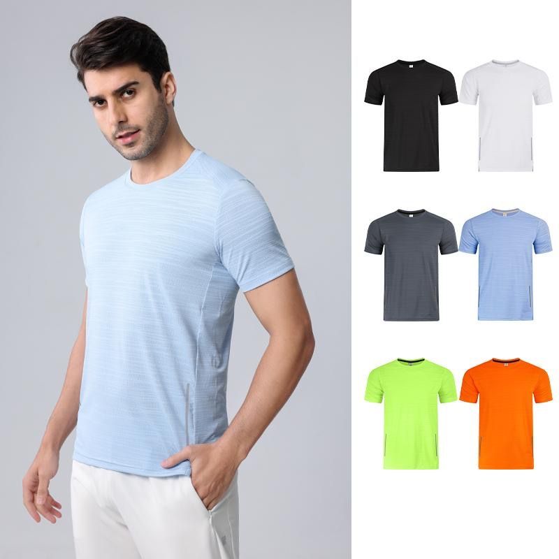 Men's Clothing Sports Polo Shirt Short-Sleeved Quick-Drying Clothing Breathable Round Neck T-Shirt Fitness Running Training Clothing _autovado.com