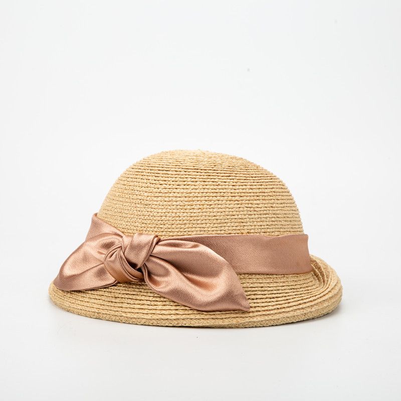 Hot Sale Women Raffia Straw Hats Ribbon Bow Blower Ladies Summer Fedora Outdoor Sun wedding Party Hat_autovado.com