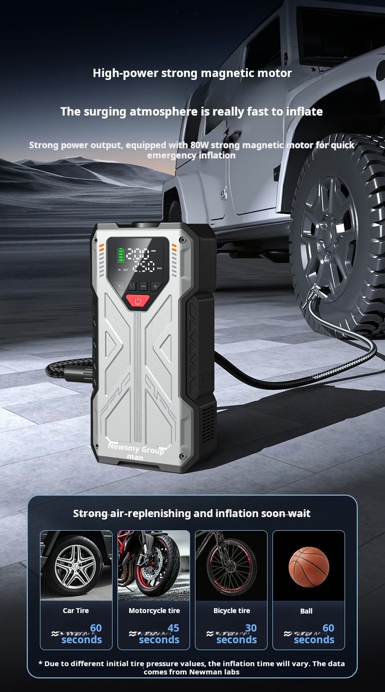 Newsmy/Newman H5 Emergency Start Power Inflator Pump Integrated 8000mAH_autovado.com