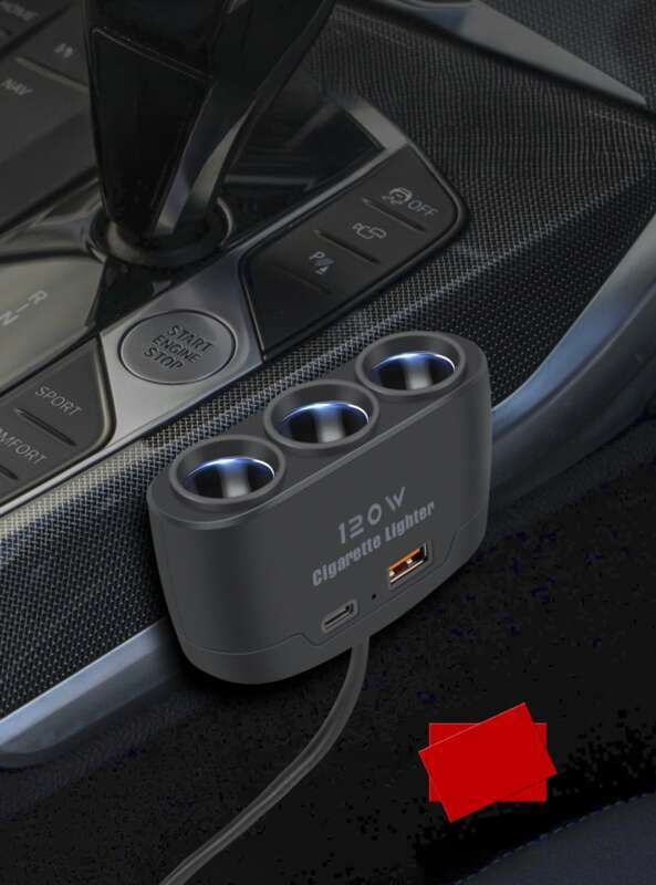 Multi Functional Charger, Car Cigarette Lighter, One To Three With USB+PD Fast Charging Interface, 12V24V Universal_autovado.com