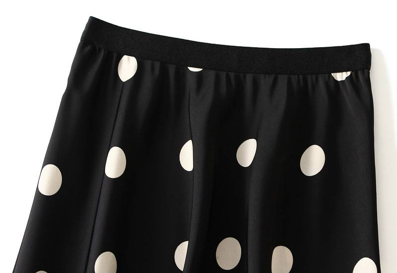 The new acetic acid wave point half skirt women's French retro satin A-line skirt fishtail skirt_autovado.com