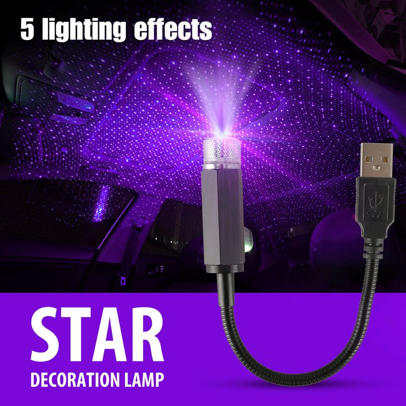 Car Starry Sky USB Atmosphere Light Car Roof Interior Decoration Starry Sky Ceiling Projection Light_autovado.com