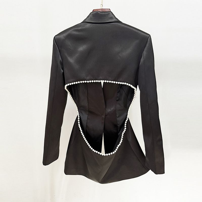 Women's Clothing New Style Hollow Beaded Three Dimensional Flower Suit Pearl Sequin Mesh Trousers Set_autovado.com