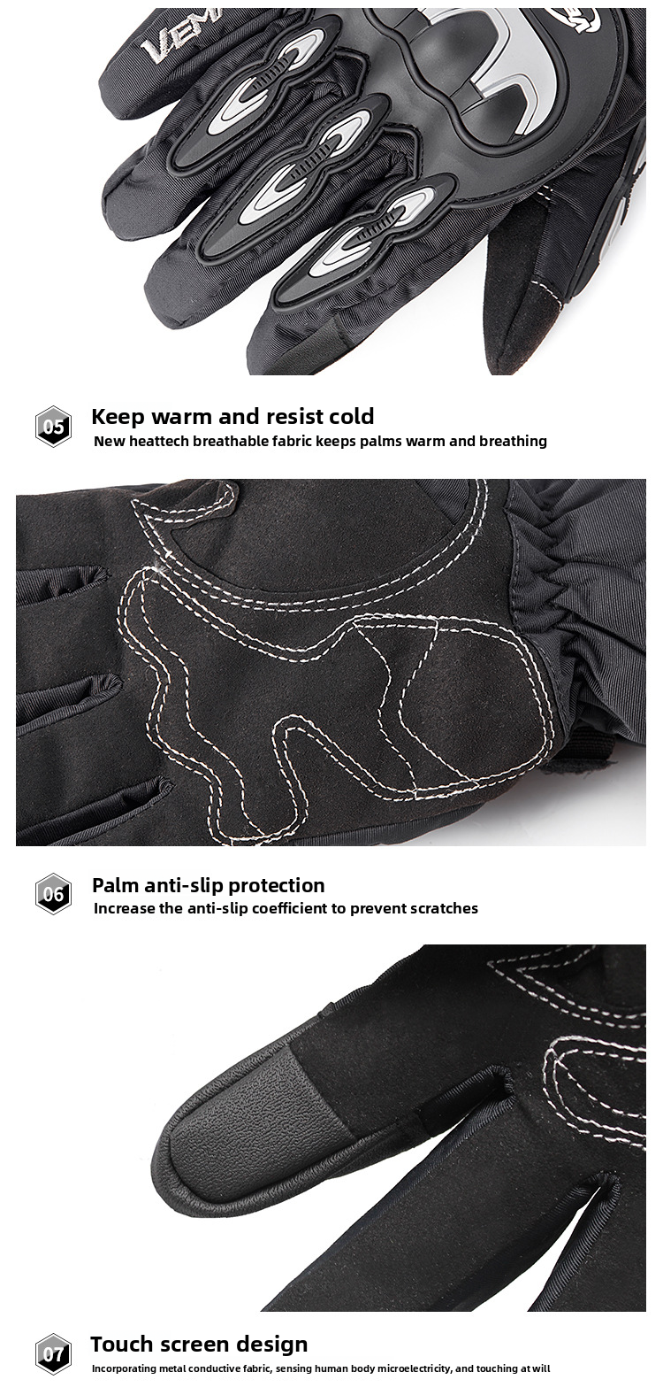 Winter Motorcycle Waterproof Men, Touchscreen Riding Gloves, Electric Vehicle Cold-Proof Thermal Windproof Gloves For_autovado.com