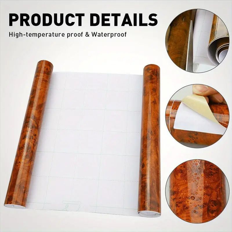 High-end Interior Car Color Change Glossy Peach Wood Grain Center Console Film Modification Renovation Sticker_autovado.com