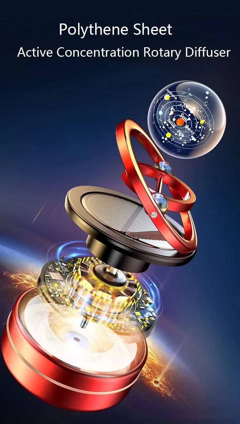 Cross-border in stock wholesale solar car aromatherapy car perfume double ring rotating decoration car air freshener_autovado.com