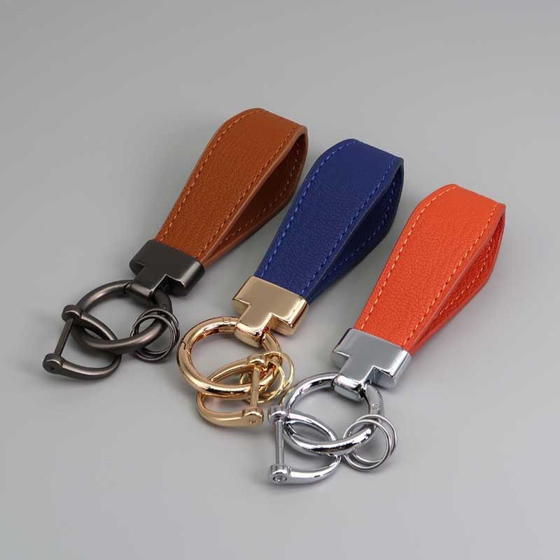New Leather Car Keychain Exquisite Lamb Pattern Key Ring Pendant Creative Men And Women Leather Pendant_autovado.com