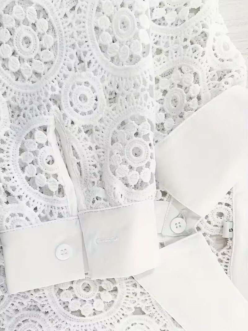 Women's Clothing new hollow V-neck design niche chic ladies shirt_autovado.com