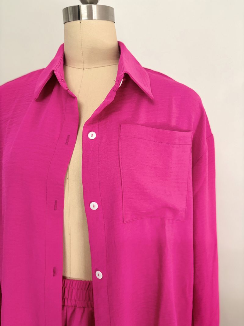 Women's Clothing ladies long-sleeved shorts loose casual women's clothing two-piece suit_autovado.com
