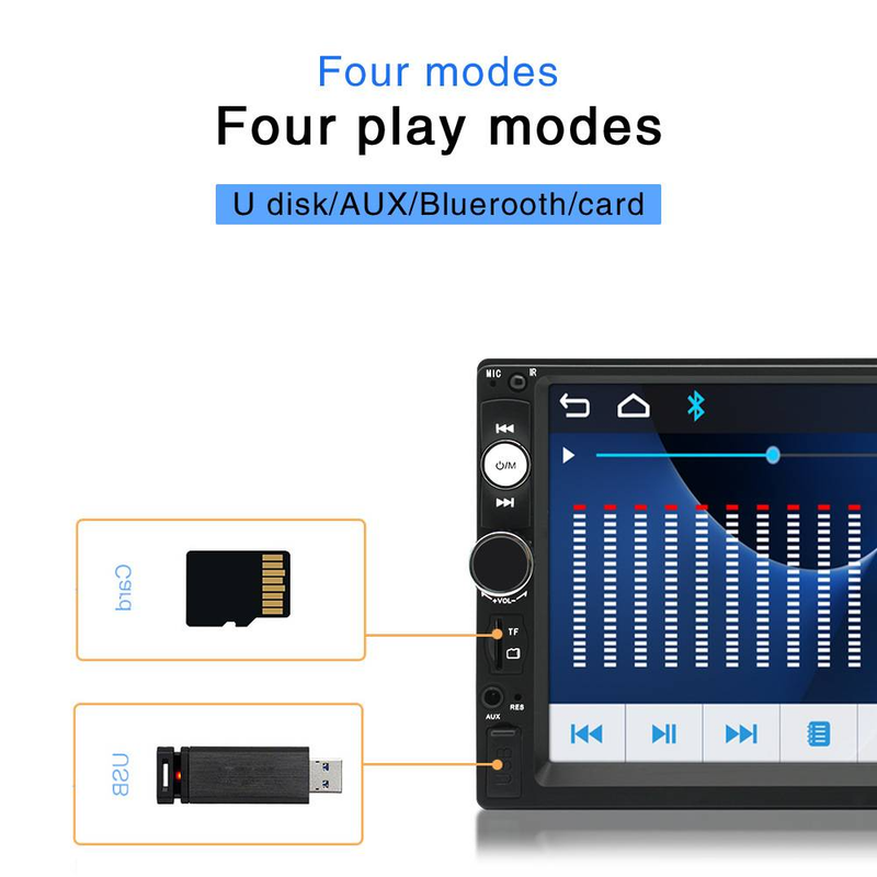 7 Inch Player Bluetooth Touch Screen Stereo Radio Car MP4 & MP5 Players_autovado.com